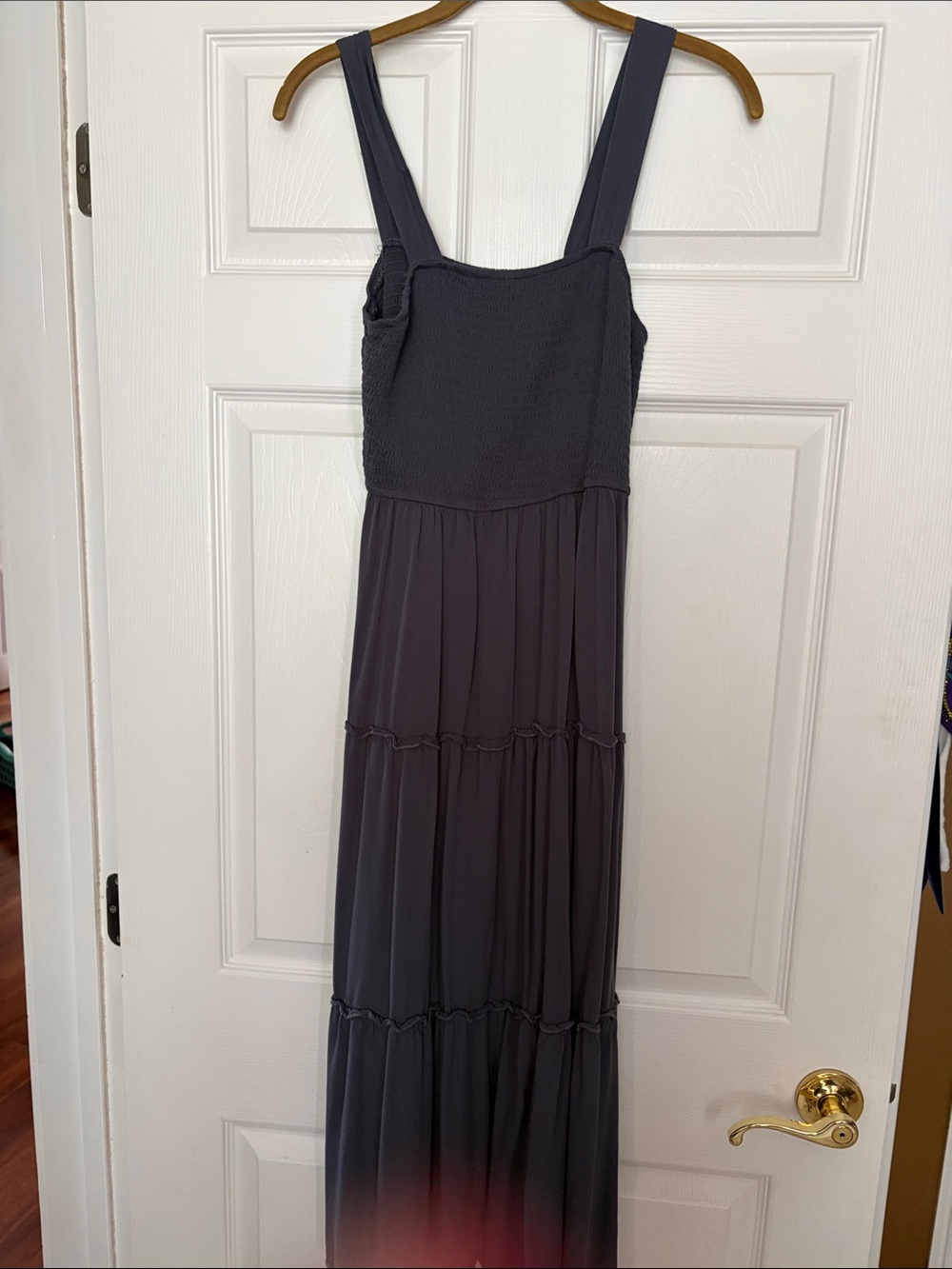 Women’s Blueish Grey  Smocked Maxi Dress - Classic Sleeveless Style new no tags